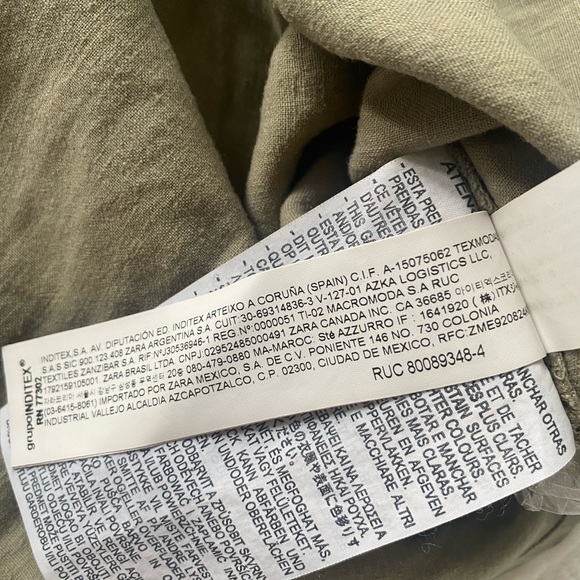 Zara Khaki Green button down short sleeve shirt - Picture 7 of 7